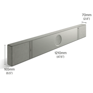 Soundbar KEF XIO Actieve Soundbar HifiManiacs Silver Grey